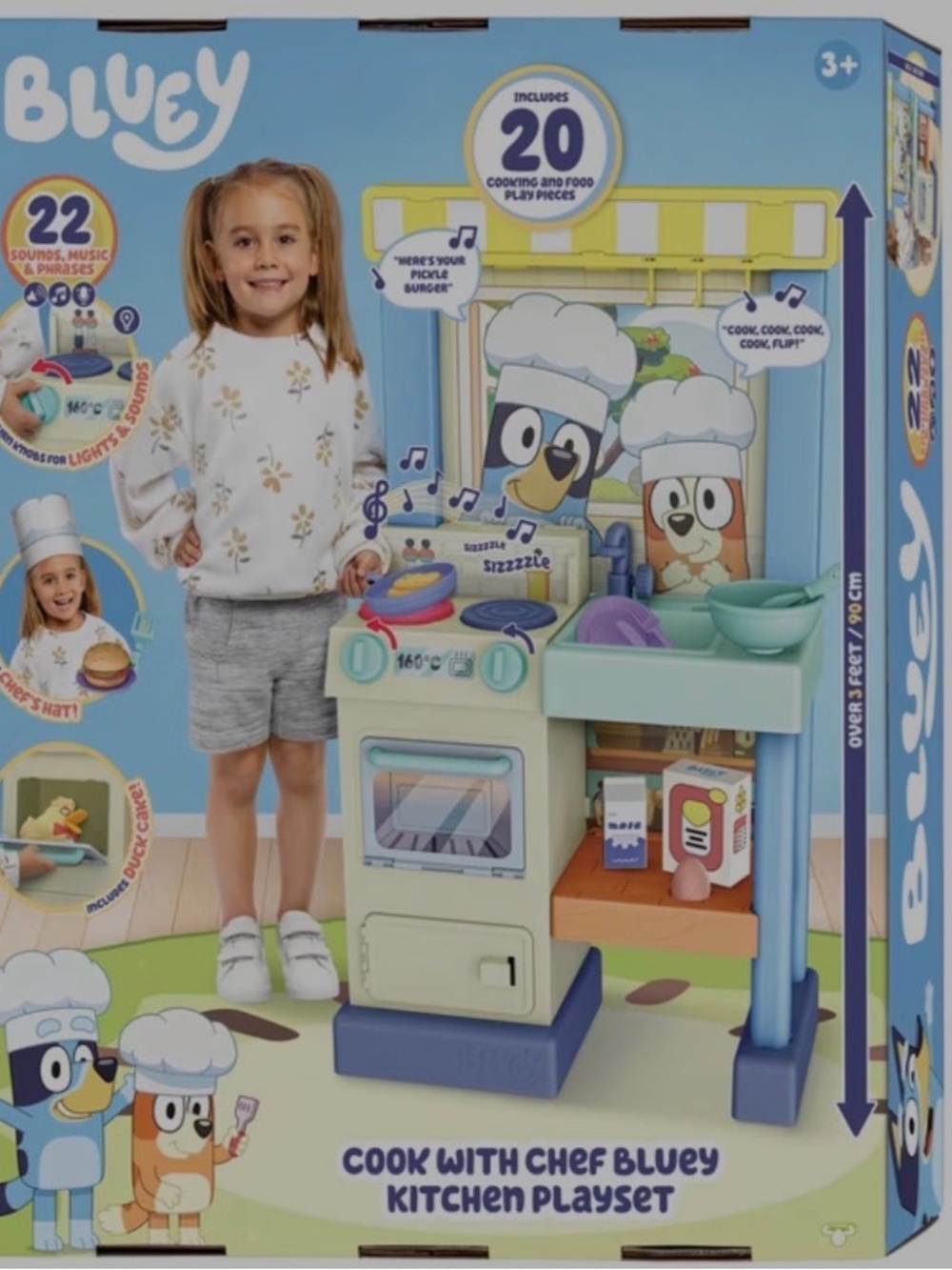 Bluey Chef Kitchen Playset - Blue and Cream